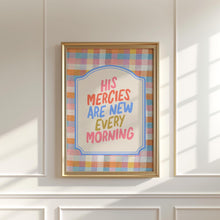 Christian Wall Art  His Mercies Are New Every Morning Wall Art  Pastel Gingham Bible Verse Print  Lamentations 323  Christian Print 4315284986