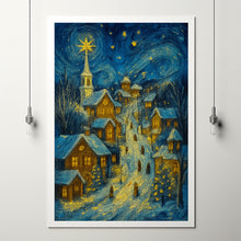 Christmas Evening Wall Art Cute Village Christmas Decor Hello December Print Winter Holiday Decor (2)