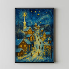 Christmas Evening Wall Art Cute Village Christmas Decor Hello December Print Winter Holiday Decor (2)