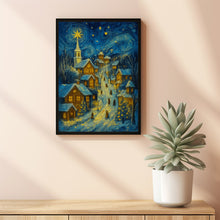 Christmas Evening Wall Art Cute Village Christmas Decor Hello December Print Winter Holiday Decor (2)