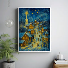 Christmas Evening Wall Art Cute Village Christmas Decor Hello December Print Winter Holiday Decor (2)