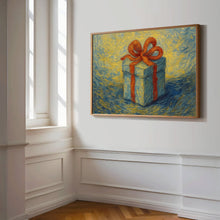 Christmas Gift Art Print, Printable Christmas Gift Winter Wall Art, Winter Christmas Holiday Decort