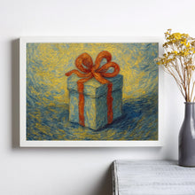 Christmas Gift Art Print, Printable Christmas Gift Winter Wall Art, Winter Christmas Holiday Decort