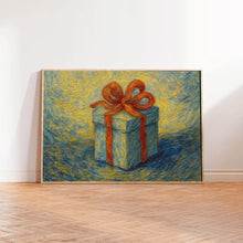 Christmas Gift Art Print, Printable Christmas Gift Winter Wall Art, Winter Christmas Holiday Decort