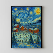Christmas Town Print Snowy Winter Village, Holiday Wall Art (2)