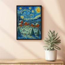 Christmas Town Print Snowy Winter Village, Holiday Wall Art (2)