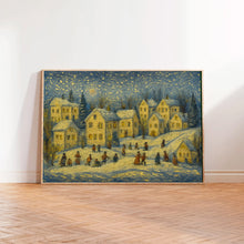 Christmas Town Winter Village Print Snowy Holiday Wall Art