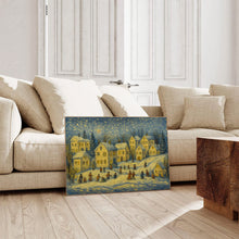 Christmas Town Winter Village Print Snowy Holiday Wall Art