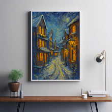Christmas Town art Wall Art, Christmas Village Prints, Winter Wall Art, Winter Holiday Art Prints