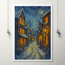 Christmas Town art Wall Art, Christmas Village Prints, Winter Wall Art, Winter Holiday Art Prints