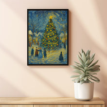 Christmas Tree Art Print Cozy Winter Village Scene (2)