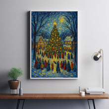 Christmas Tree Wall Art Retro Christmas Christmas Home Decor Winter Holiday Livingroom Decor Idea