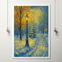 Christmas Tree Winter Park Art Print, Christmas Wall Art, Christmas Gift Snowy Holiday Decort