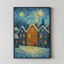 Christmas Village Art Cozy Winter Farmhouse Decor