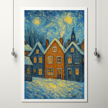 Christmas Village Art Cozy Winter Farmhouse Decor