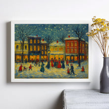 Christmas Village Art Print Retro Winter Holiday Decor