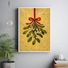 Christmas Wall Art Mistletoe Festive Holiday Christmas Wall Decor Print, Mistletoe Wall Art Painting Print