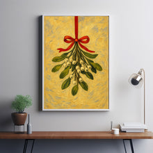Christmas Wall Art Mistletoe Festive Holiday Christmas Wall Decor Print, Mistletoe Wall Art Painting Print