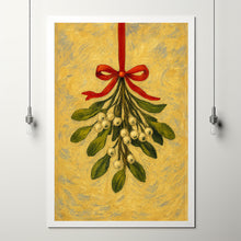 Christmas Wall Art Mistletoe Festive Holiday Christmas Wall Decor Print, Mistletoe Wall Art Painting Print