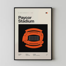 Cincinnati Bengals Poster, Paycor Stadium Print, Mid Century Modern Football Poster, Sp-T4X89B