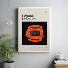 Cincinnati Bengals Poster, Paycor Stadium Print, Mid Century Modern Football Poster, Sp-T4X89B