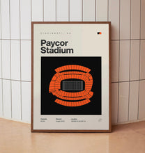 Cincinnati Bengals Poster, Paycor Stadium Print, Mid Century Modern Football Poster, Sp-T4X89B