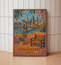 Cincinnati Ohio Art Print, Midwest Travel Poster, Illustrated City Wall Decor