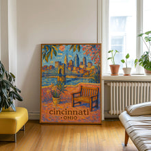Cincinnati Ohio Art Print, Midwest Travel Poster, Illustrated City Wall Decor