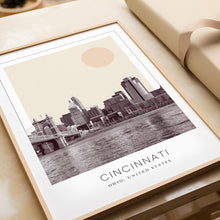 Cincinnati Poster Print, Cincinnati Travel Poster, Cincinnati Minimalistic Wall Art, Cincinnati, Ohio, United States 1868248468
