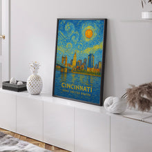 Cincinnati Poster Print, Cincinnati Travel Poster, Cincinnati Van Gogh Style Wall Art, Cincinnati, Ohio, United States1