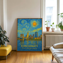 Cincinnati Poster Print, Cincinnati Travel Poster, Cincinnati Van Gogh Style Wall Art, Cincinnati, Ohio, United States1