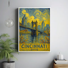 Cincinnati Travel Poster, Cincinnati Ohio Travel Wall Art, John Roebling Bridge Poster, Ohio Gifts, Personalised Gifts, Birthday Present (2)