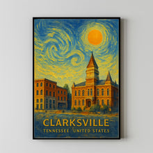 Clarksville Poster Print, Clarksville Travel Poster, Clarksville Minimalistic Wall Art, Clarksville, Tennessee, United States
