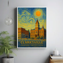 Clarksville Poster Print, Clarksville Travel Poster, Clarksville Minimalistic Wall Art, Clarksville, Tennessee, United States