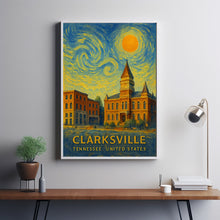 Clarksville Poster Print, Clarksville Travel Poster, Clarksville Minimalistic Wall Art, Clarksville, Tennessee, United States