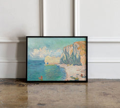 Claude Monet Exhibition Poster, The Beach and the Falaise d'Amont Claude Monet,  Monet Exhibition Print, Landscape wall art 1158734670