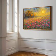 Claude Monet Style Pink Wildflower Art Printable Spring Landscape Decor, Pastel Pink Art