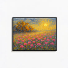 Claude Monet Style Pink Wildflower Art Printable Spring Landscape Decor, Pastel Pink Art