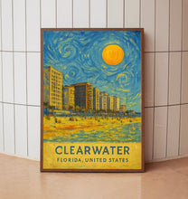 Clearwater Poster Print, Clearwater Travel Poster, Clearwater Van Gogh Style Wall Art, Clearwater, Florida, United States