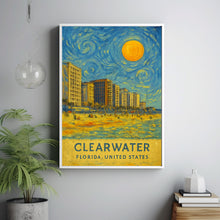 Clearwater Poster Print, Clearwater Travel Poster, Clearwater Van Gogh Style Wall Art, Clearwater, Florida, United States