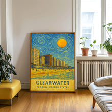 Clearwater Poster Print, Clearwater Travel Poster, Clearwater Van Gogh Style Wall Art, Clearwater, Florida, United States