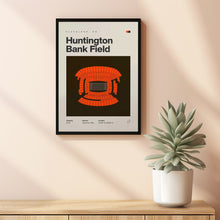 Cleveland Browns Poster, Huntington Bank Field Print, Mid Century Modern Football Poste-3DY2M4