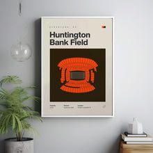 Cleveland Browns Poster, Huntington Bank Field Print, Mid Century Modern Football Poste-3DY2M4