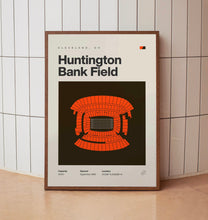 Cleveland Browns Poster, Huntington Bank Field Print, Mid Century Modern Football Poste-3DY2M4