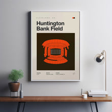 Cleveland Browns Poster, Huntington Bank Field Print, Mid Century Modern Football Poste-3DY2M4