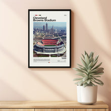 Cleveland Browns Stadium Poster Mid Century Modern NFL Print