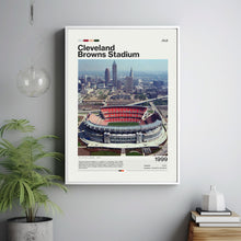Cleveland Browns Stadium Poster Mid Century Modern NFL Print