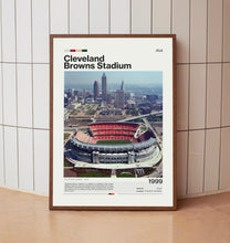 Cleveland Browns Stadium Poster Mid Century Modern NFL Print