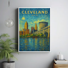 Cleveland Decor, Cleveland Travel Poster, Mid Century Ohio State Wall Art, Cleveland Skyline Print, Cleveland Digital Artwork (2)