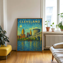 Cleveland Decor, Cleveland Travel Poster, Mid Century Ohio State Wall Art, Cleveland Skyline Print, Cleveland Digital Artwork (2)